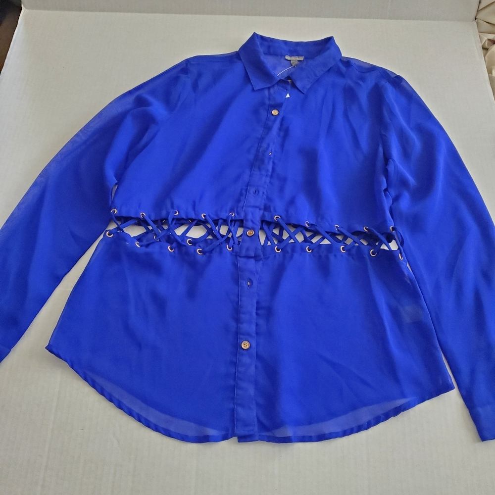 NWT Charlotte Russe Sheer Chiffon Blouse